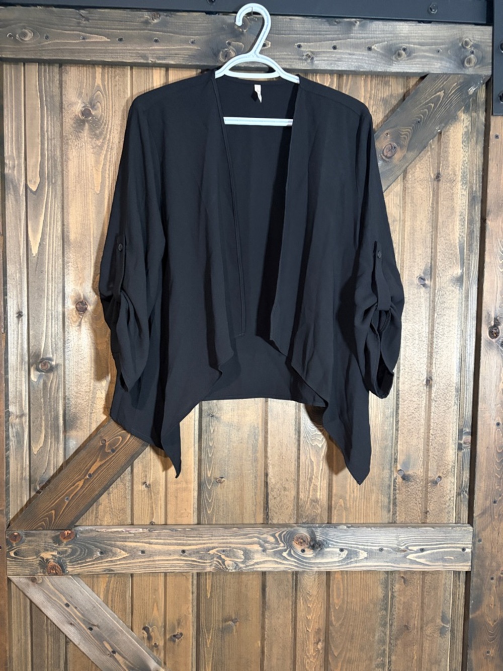 HALARA Black Draped Open-Front Blazer